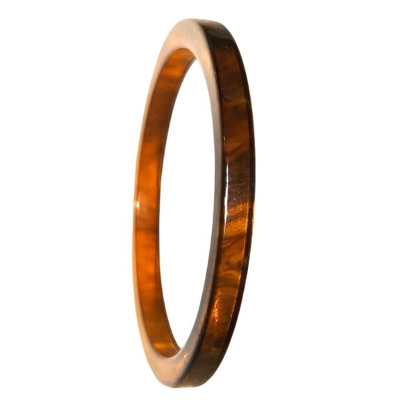 Vintage Bangle Bracelet Tortoise Lucite Translucent - 2.75" Inner Diameter - Picture 7 of 7